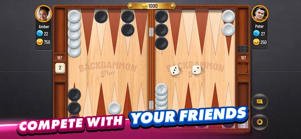 Взломанная Backgammon Plus — Board Game (Бэкгаммон Плюс)  [МОД Все открыто] — полная версия apk на Андроид screen 2