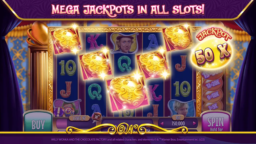 Взломанная Willy Wonka Vegas Casino Slots (Вилли Вонка Вегас Казино Слоты)  [МОД Mega Pack] — последняя версия apk на Андроид screen 4