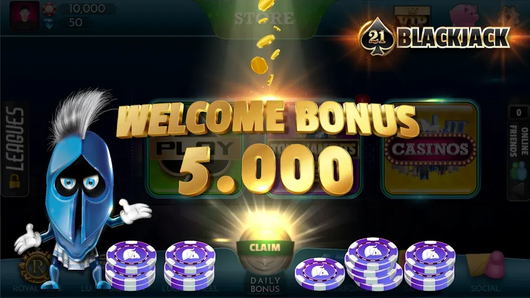 Взломанная BlackJack 21 — Online Casino  [МОД Все открыто] — стабильная версия apk на Андроид screen 3