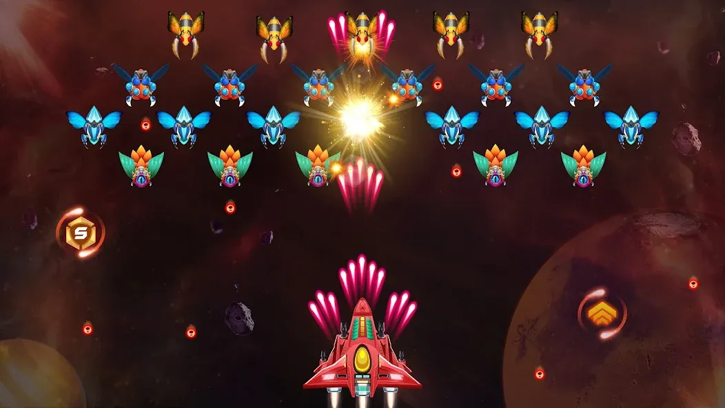 Взлом Galaxy Attack — Alien Shooter (Гэлэкси аттак)  [МОД Menu] — полная версия apk на Андроид screen 5