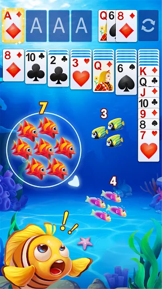 Взломанная Solitaire Fish  [МОД Mega Pack] — последняя версия apk на Андроид screen 1