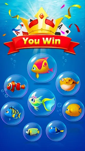 Взломанная Solitaire Fish  [МОД Mega Pack] — последняя версия apk на Андроид screen 4