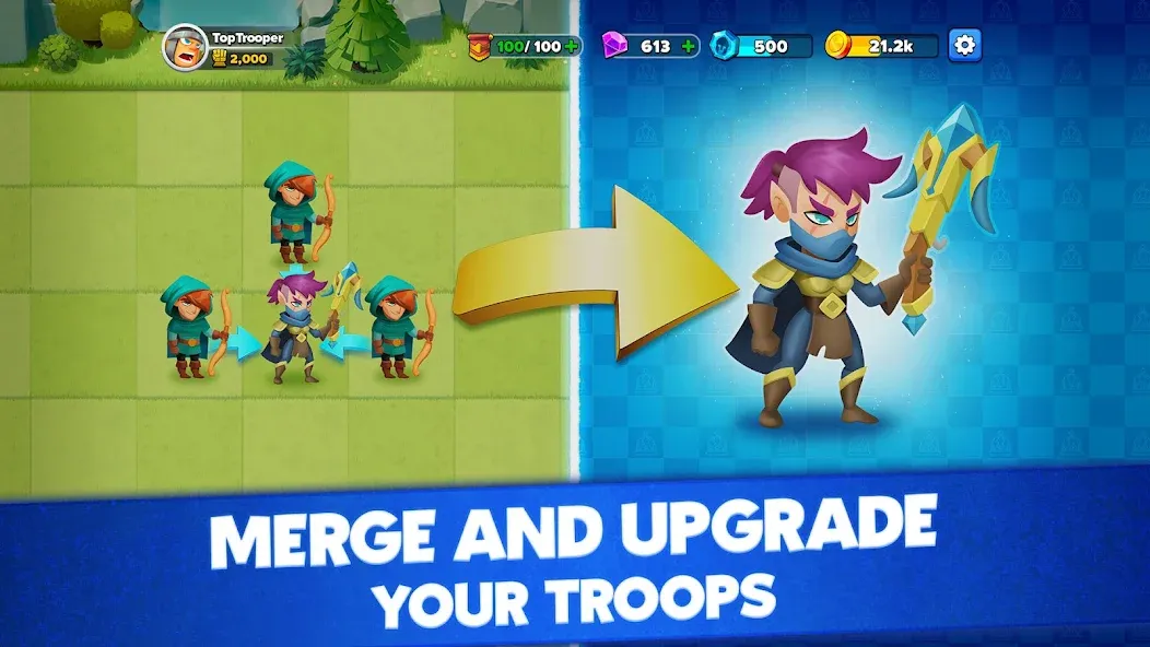 Скачать взлом Top Troops: Adventure RPG (Топ Трупс)  [МОД Unlimited Money] — полная версия apk на Андроид screen 1