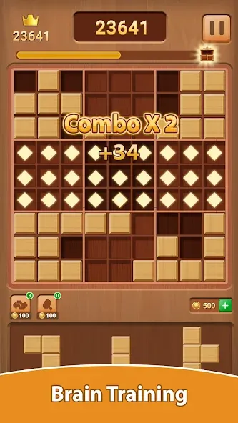 Взлом Wood Block Puzzle (Вуд Блок Пазл)  [МОД Все открыто] — стабильная версия apk на Андроид screen 2