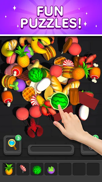 Взломанная Match 3D — Tile Triple Puzzle (Матч 3Д)  [МОД Mega Pack] — стабильная версия apk на Андроид screen 2