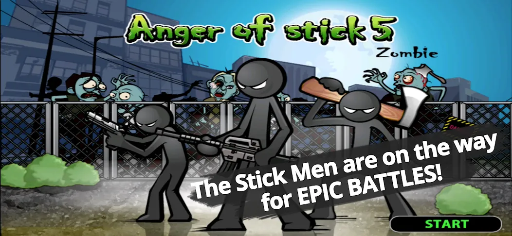 Взломанная Anger of stick 5 : zombie (Ангер оф стик 5)  [МОД Много денег] — полная версия apk на Андроид screen 1