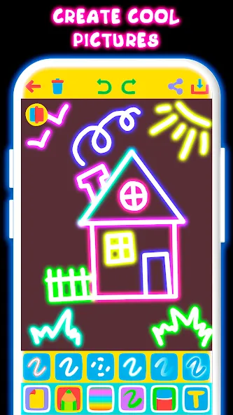 Взлом Drawing For Kids — Glow Draw  [МОД Unlocked] — стабильная версия apk на Андроид screen 1