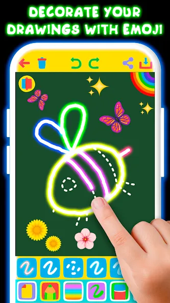 Взлом Drawing For Kids — Glow Draw  [МОД Unlocked] — стабильная версия apk на Андроид screen 5