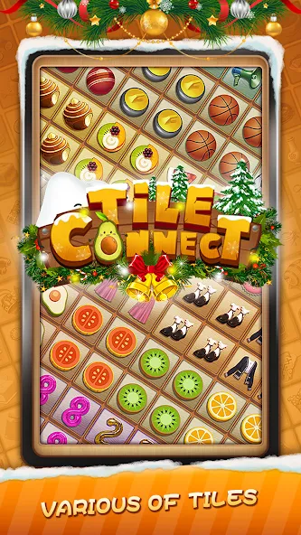 Скачать взломанную Tile Connect — Matching Games (Тайл Коннект)  [МОД Mega Pack] — полная версия apk на Андроид screen 1