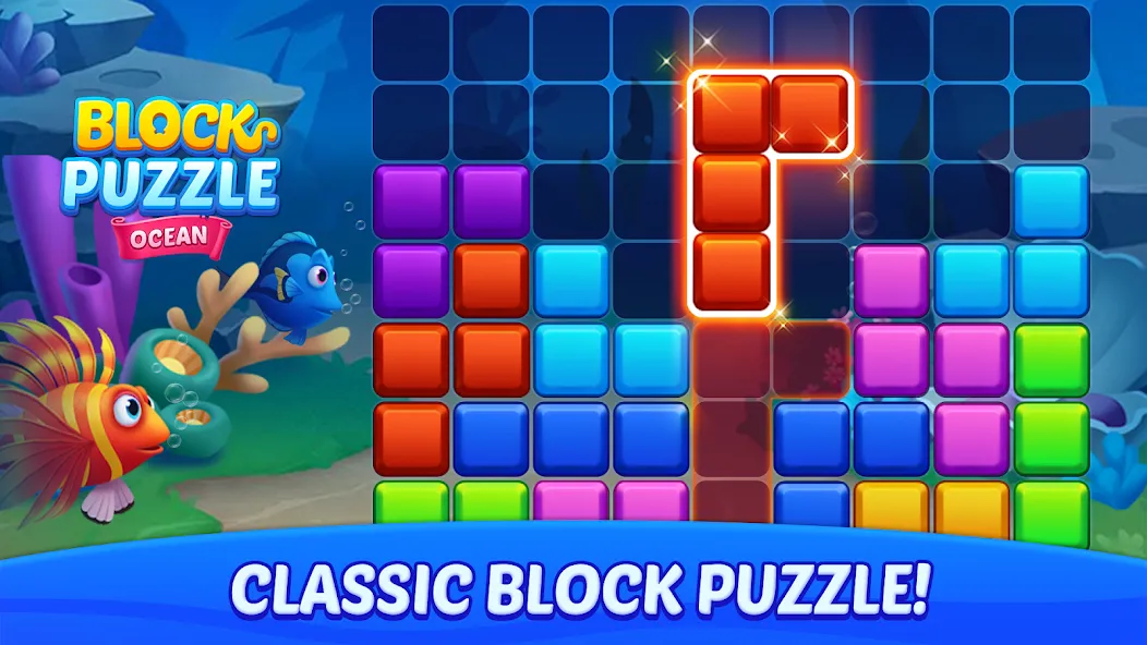 Скачать взлом Block Puzzle Ocean  [МОД Много денег] — стабильная версия apk на Андроид screen 1