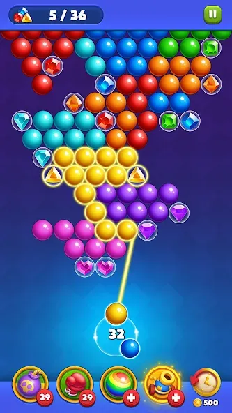 Скачать взломанную Bubble Shooter Royal Pop  [МОД Бесконечные деньги] — стабильная версия apk на Андроид screen 5