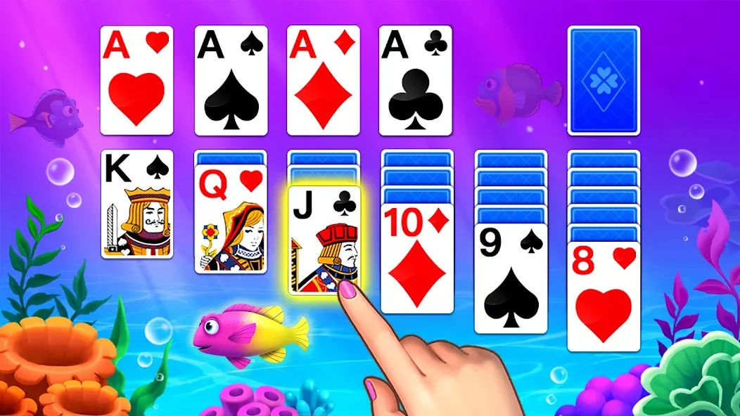 Скачать взломанную Solitaire Ocean  [МОД Mega Pack] — последняя версия apk на Андроид screen 3