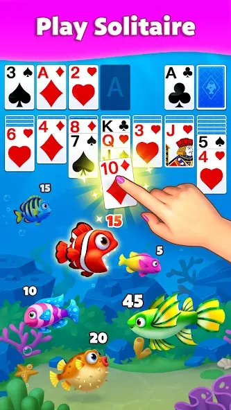 Скачать взломанную Solitaire Fish  [МОД Много денег] — полная версия apk на Андроид screen 1