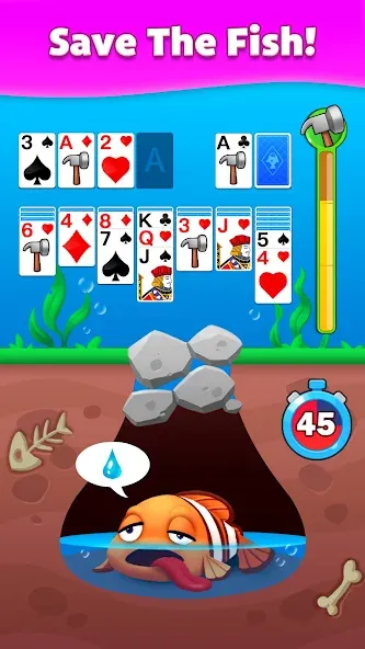 Скачать взломанную Solitaire Fish  [МОД Много денег] — полная версия apk на Андроид screen 2