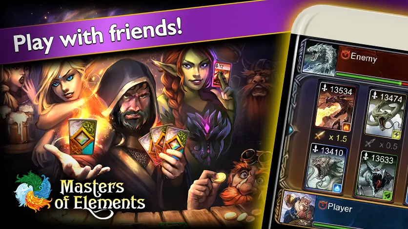 Взлом Masters of Elements－Online CCG  [МОД Меню] — полная версия apk на Андроид screen 4