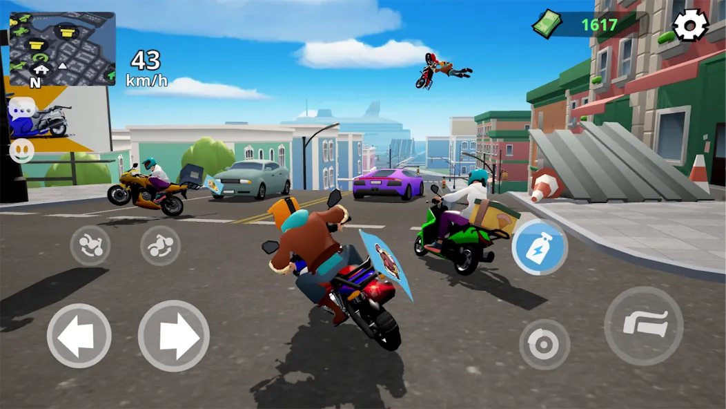 Взлом Moto City: Mad Bike Delivery (Мото Сити)  [МОД Все открыто] — стабильная версия apk на Андроид screen 2