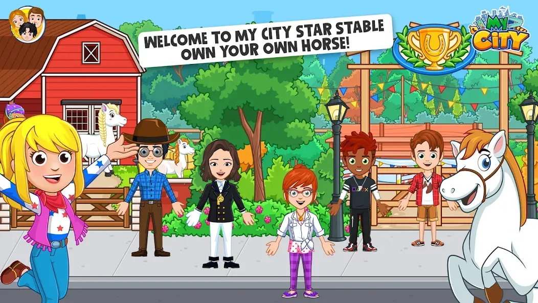 Взлом My City: Star Horse Stable (Мой город)  [МОД Все открыто] — стабильная версия apk на Андроид screen 1