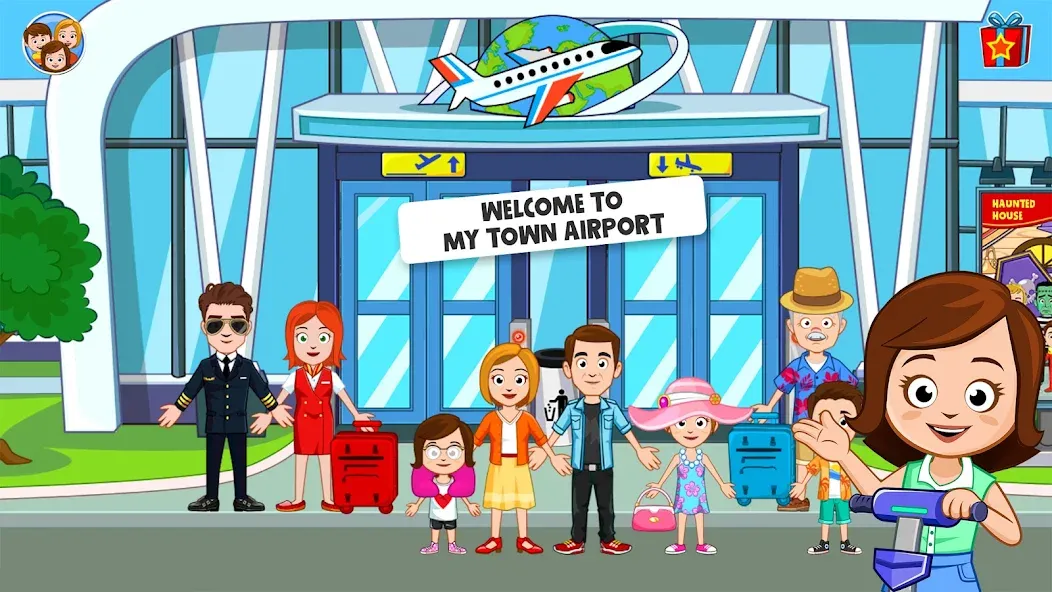 Взломанная My Town Airport games for kids (Май Таун)  [МОД Бесконечные деньги] — полная версия apk на Андроид screen 1