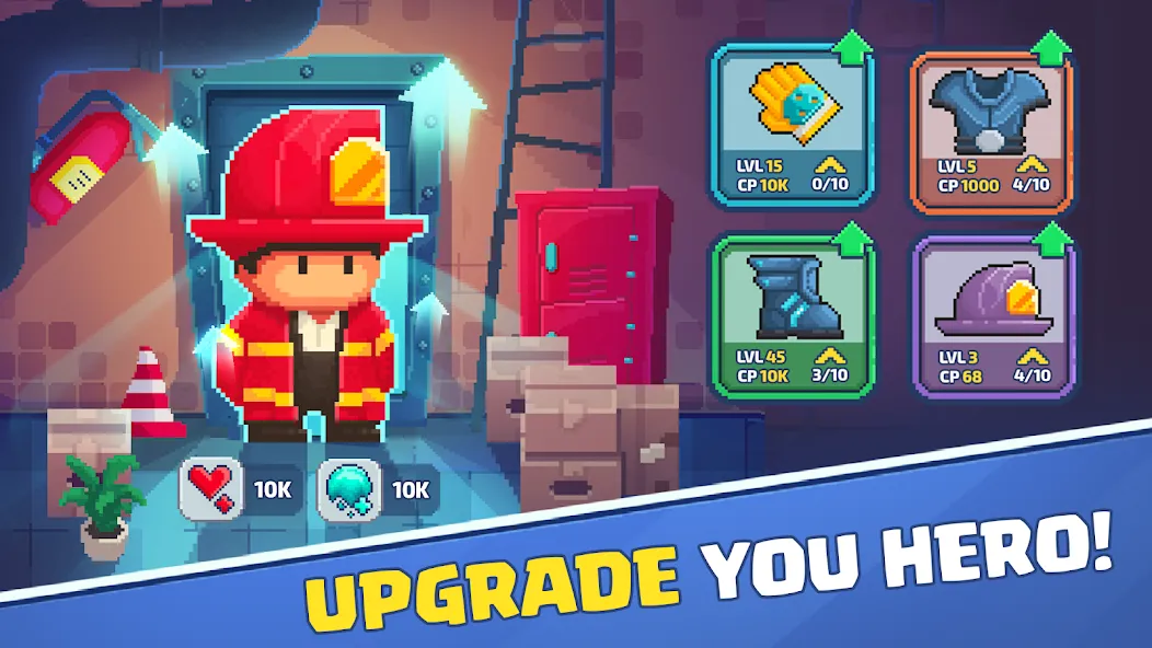 Взломанная Firefighter: pixel shooter  [МОД Бесконечные деньги] — последняя версия apk на Андроид screen 5