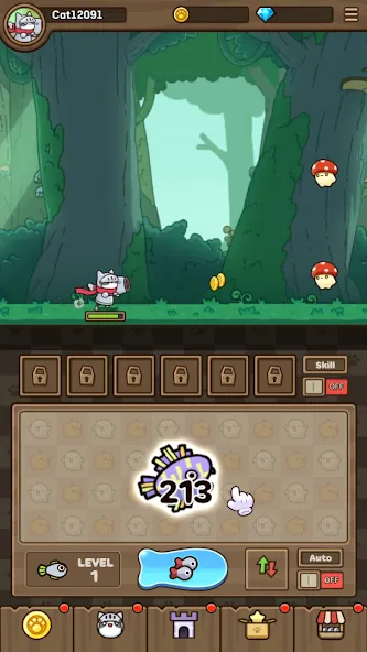 Взлом Cat Hero : Idle RPG (Кэт Хиро)  [МОД Много денег] — последняя версия apk на Андроид screen 1