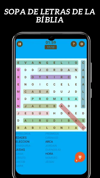 Скачать взломанную Sopa de Letras de la Bíblia  [МОД Menu] — последняя версия apk на Андроид screen 1