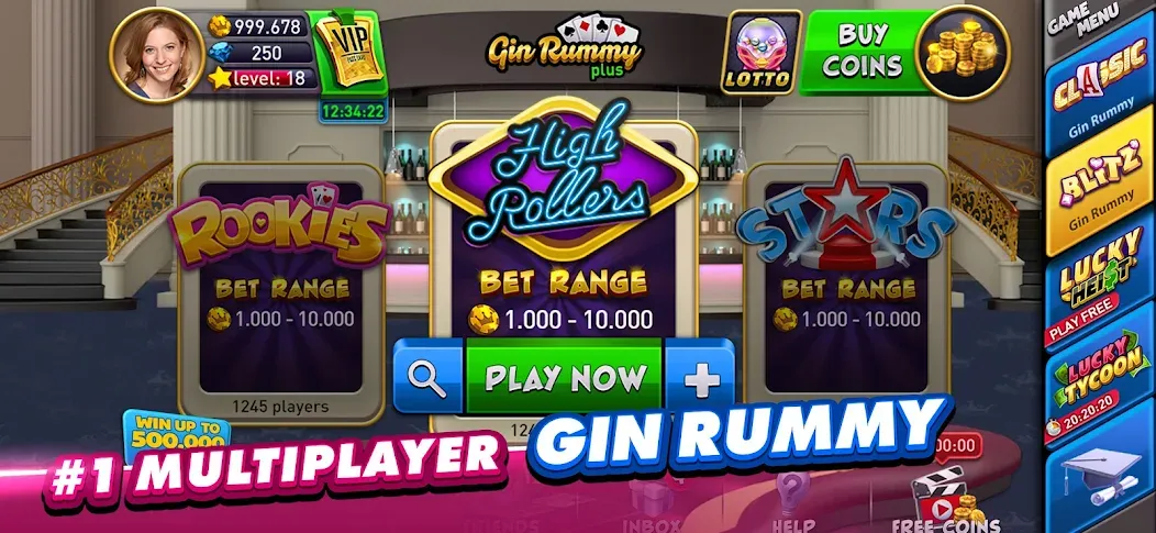 Скачать взломанную Gin Rummy Plus: Fun Card Game (Джин Рамми Плюс)  [МОД Menu] — полная версия apk на Андроид screen 2