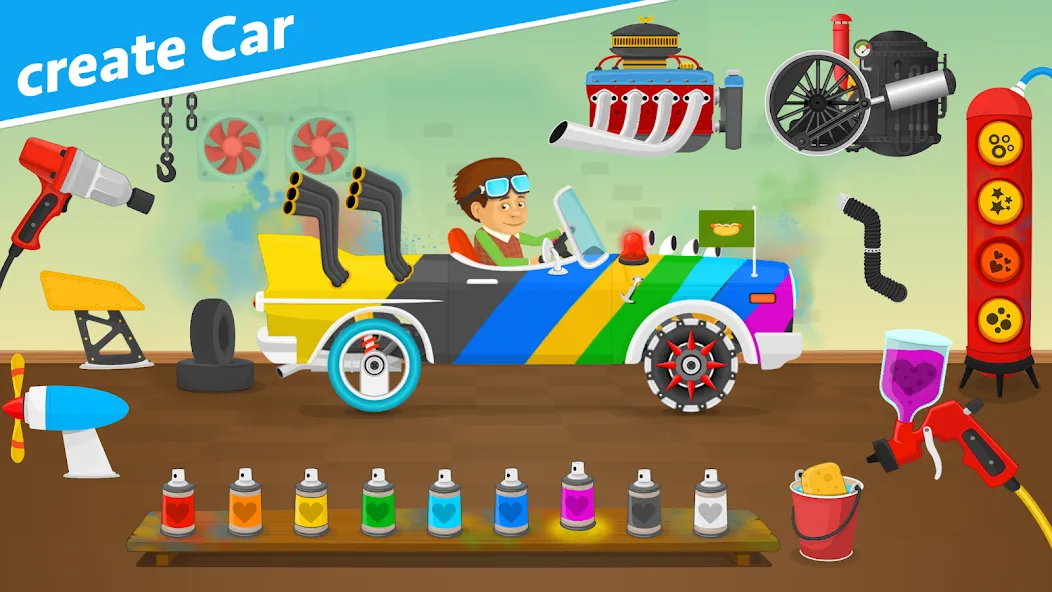 Скачать взломанную Racing car games for kids 2-5  [МОД Много монет] — последняя версия apk на Андроид screen 2