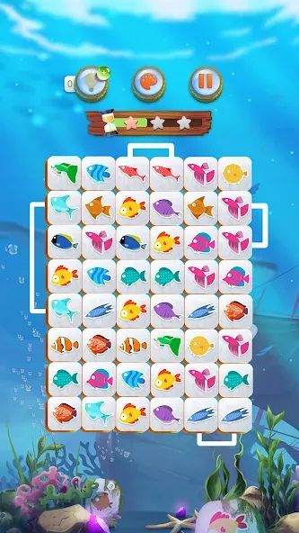 Скачать взломанную Mahjong Connect Fish World (Мацзян Коннект Рыбный Мир)  [МОД Unlimited Money] — полная версия apk на Андроид screen 3