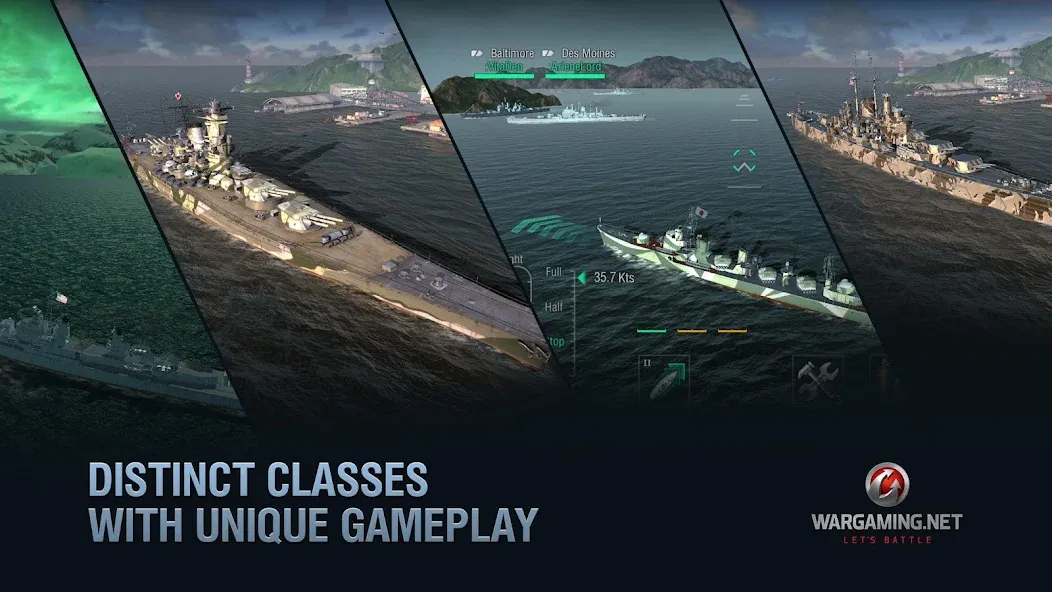 Скачать взломанную World of Warships Blitz War (Ворлд оф Варшипс Блиц Вар)  [МОД Много денег] — последняя версия apk на Андроид screen 3