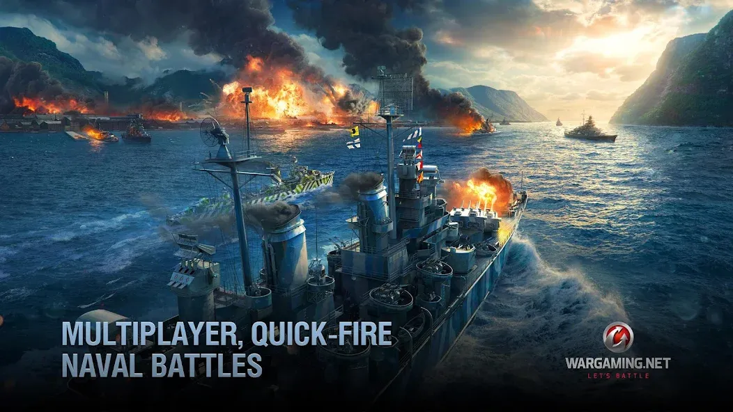 Скачать взломанную World of Warships Blitz War (Ворлд оф Варшипс Блиц Вар)  [МОД Много денег] — последняя версия apk на Андроид screen 4