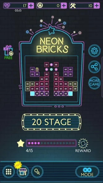 Скачать взлом Neon bricks  [МОД Много монет] — стабильная версия apk на Андроид screen 1