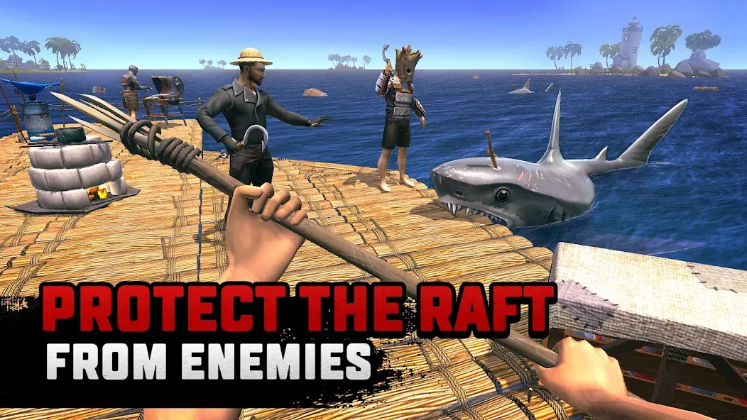 Скачать взломанную Raft® Survival: Multiplayer (Рафт Сурвивал)  [МОД Mega Pack] — стабильная версия apk на Андроид screen 3