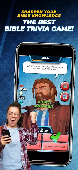 Взлом Bible Trivia Game: Heroes (Библейская игра викторина)  [МОД Menu] — стабильная версия apk на Андроид screen 1