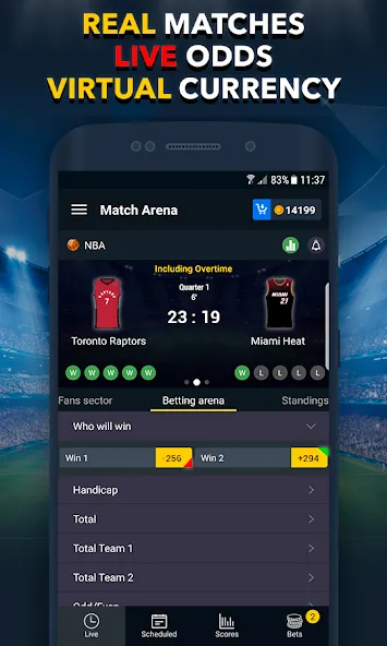 Скачать взломанную Sports Betting Game — BETUP  [МОД Mega Pack] — полная версия apk на Андроид screen 1