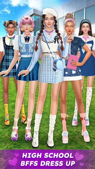 Взлом College Dress Up for Girls (Капель Макеовер)  [МОД Mega Pack] — полная версия apk на Андроид screen 1