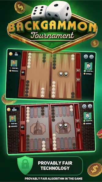 Скачать взломанную Backgammon Tournament  [МОД Много монет] — стабильная версия apk на Андроид screen 1