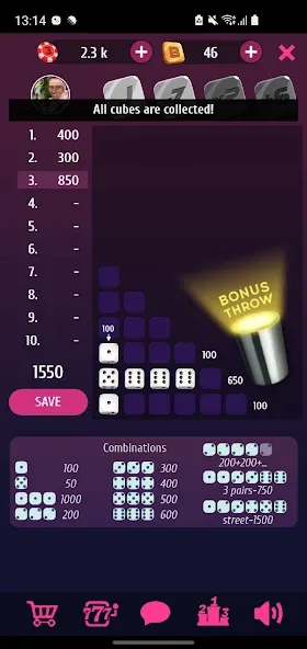 Скачать взлом Farkle Pro — 10000 dice game  [МОД Unlocked] — последняя версия apk на Андроид screen 3