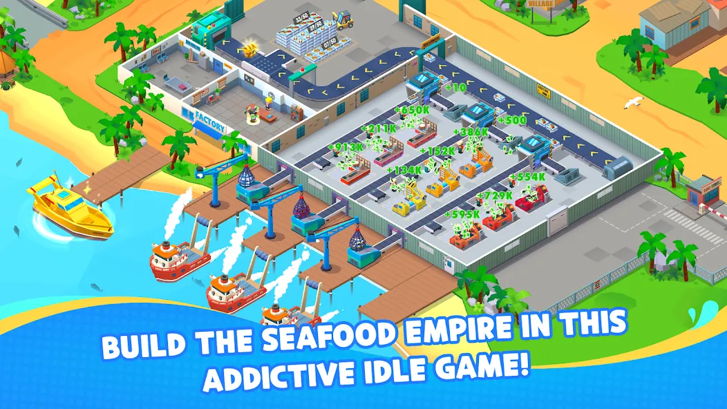 Взлом Seafood Inc — Tycoon, Idle (Айдл Сифуд Инк)  [МОД Все открыто] — полная версия apk на Андроид screen 1