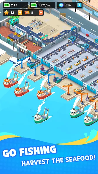 Взлом Seafood Inc — Tycoon, Idle (Айдл Сифуд Инк)  [МОД Все открыто] — полная версия apk на Андроид screen 2