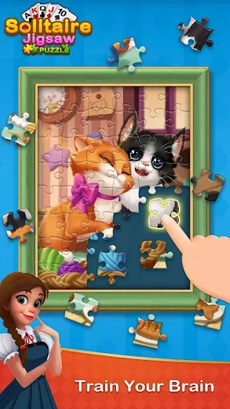 Взлом Solitaire Jigsaw Puzzle (Солитер Пазл)  [МОД Unlocked] — полная версия apk на Андроид screen 1