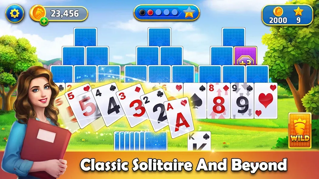 Взломанная Tripeaks Solitaire — Home Town  [МОД Бесконечные монеты] — последняя версия apk на Андроид screen 1