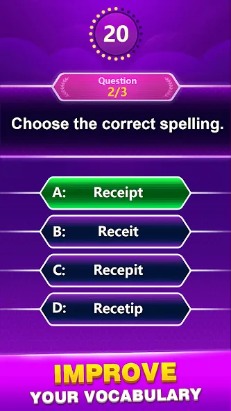 Скачать взлом Spelling Quiz — Word Trivia (Спеллинг Квиз)  [МОД Menu] — полная версия apk на Андроид screen 4