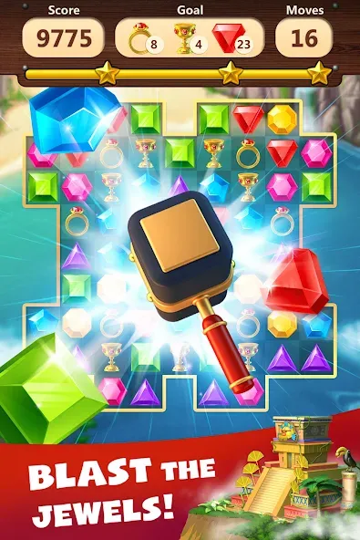 Взломанная Jewels Planet — Match 3 Puzzle  [МОД Бесконечные монеты] — стабильная версия apk на Андроид screen 2