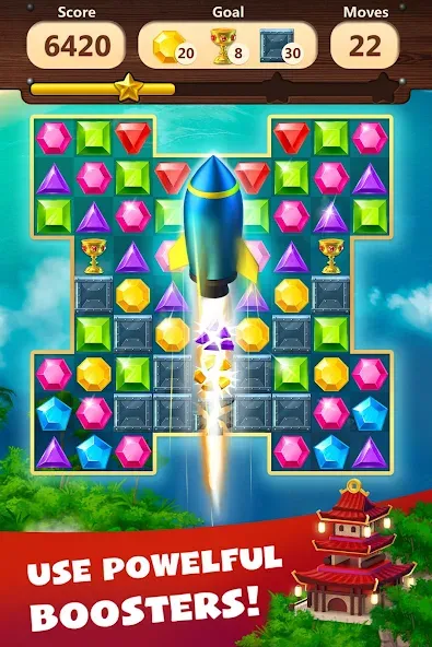 Взломанная Jewels Planet — Match 3 Puzzle  [МОД Бесконечные монеты] — стабильная версия apk на Андроид screen 4