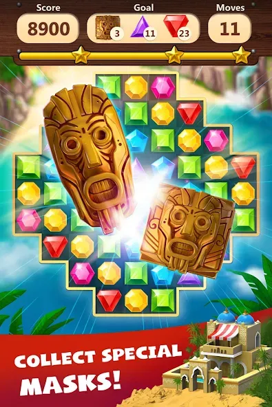 Взломанная Jewels Planet — Match 3 Puzzle  [МОД Бесконечные монеты] — стабильная версия apk на Андроид screen 5