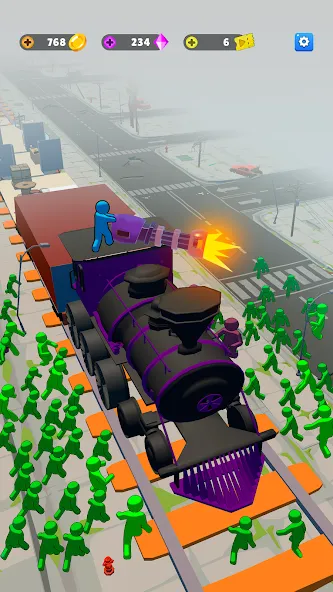 Скачать взломанную Train Defense: Zombie Game (Трейн Дефенс)  [МОД Unlimited Money] — стабильная версия apk на Андроид screen 1