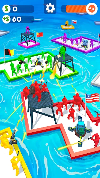 Скачать взломанную War of Rafts: Crazy Sea Battle (Война плотов)  [МОД Меню] — полная версия apk на Андроид screen 1