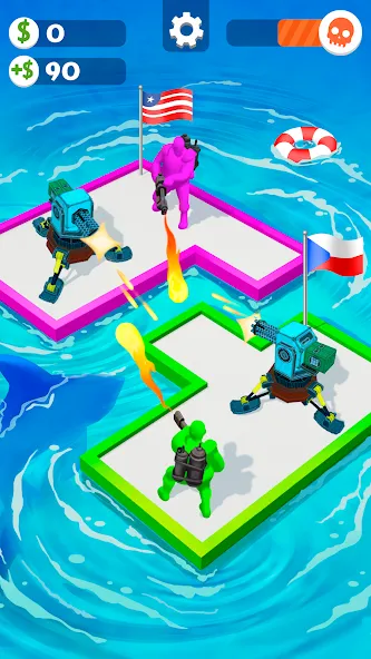 Скачать взломанную War of Rafts: Crazy Sea Battle (Война плотов)  [МОД Меню] — полная версия apk на Андроид screen 4